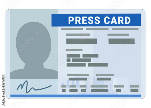 Press card in flat design style (cut out)
