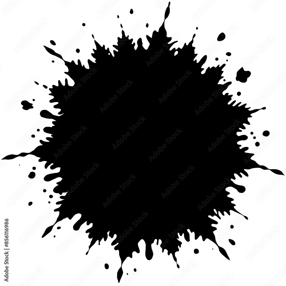 Black ink splash on white background, suitable for monochrome photography Black ink splash on white background, suitable for monochrome photography