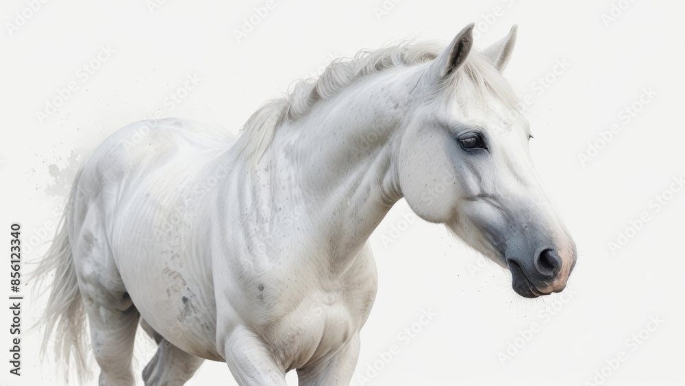 Naklejka premium Wildlife watercolor illustration style with horse image