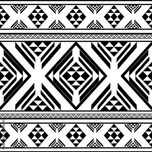 Wallpaper Mural Ancient echoes Aztec geometric seamless patterns southwest Navajo Native American tribal ethnic black and white for textile printing Torontodigital.ca