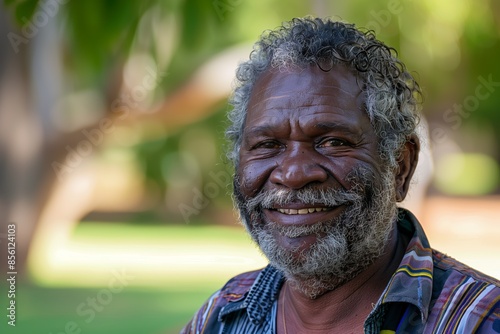 Elderly Man Smiling In Natural Surroundings