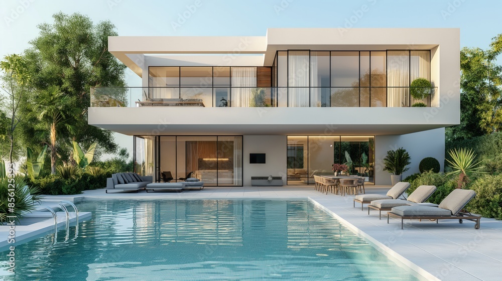 Big luxury modern househouse with a swimming pool Big luxury modern househouse with a swimming pool