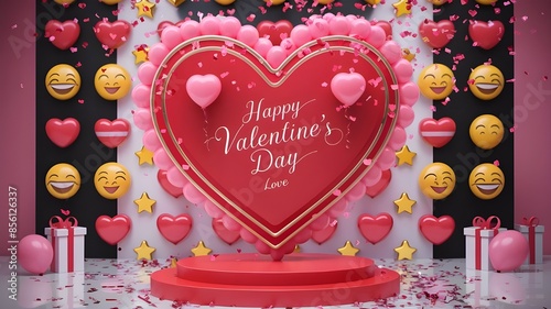 Festive Heart themed Podium Display for Celebratory Events