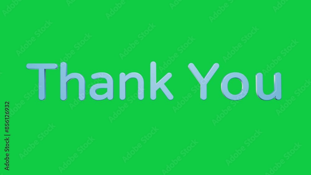 3d thank you text cartoon animation on green screen video 3d thank you text cartoon animation on green screen video