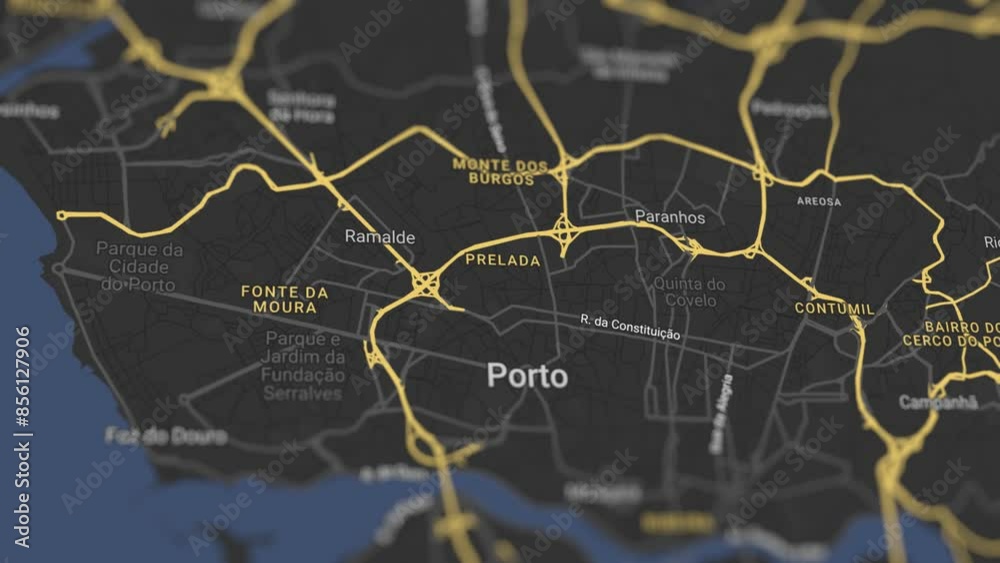Porto Map Portugal, Slider Shot Porto Map Portugal, Slider Shot