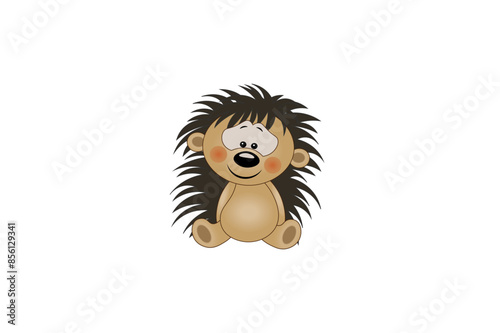 Vector illustration of cartoon joyful hedgehog