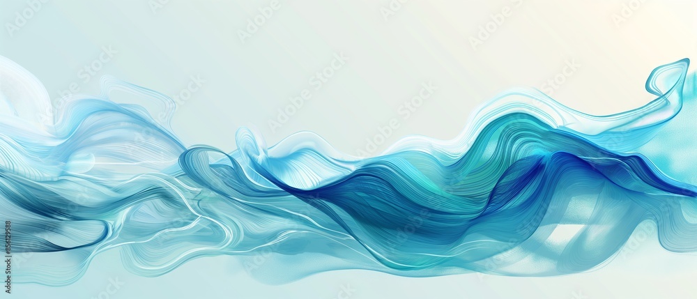 A blue wave with a white background. Abstract water ocean wave, aqua and teal texture. Water wave web banner Graphic Resource as background. Backdrop for copy space text A blue wave with a white background. Abstract water ocean wave, aqua and teal texture. Water wave web banner Graphic Resource as background. Backdrop for copy space text