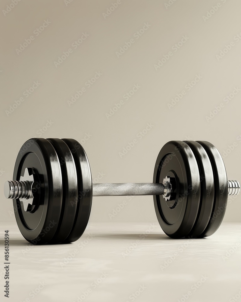 Fun Cartoon Fake Barbells on Clean Grey Background with Copy Space, Side View Fun Cartoon Fake Barbells on Clean Grey Background with Copy Space, Side View
