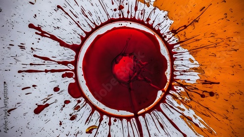Wine Glass Mark Watercolor Stain on Isolated White Surface