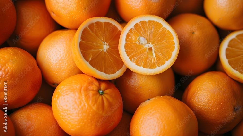 Pile of Fresh and Vibrant Orange Citrus Fruits on Display Pile of Fresh and Vibrant Orange Citrus Fruits on Display