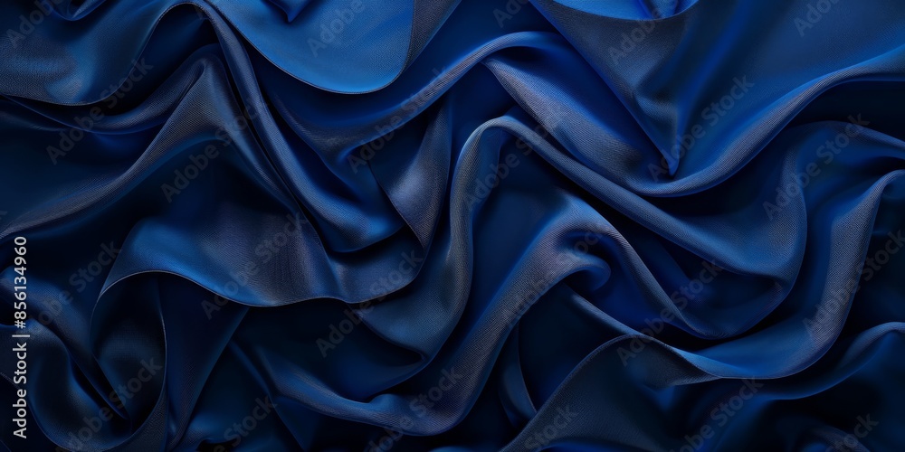 Obraz premium dark blue fabric material texture used a background