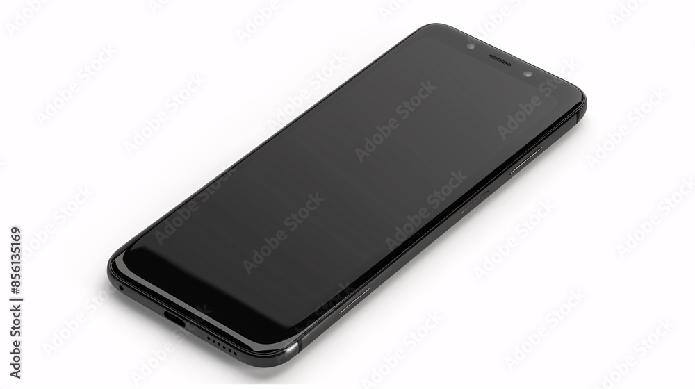 A black smartphone with a blank screen isolated on a white background, serving as a mockup to showcase mobile website designs or application screenshots (clipping path included). A black smartphone with a blank screen isolated on a white background, serving as a mockup to showcase mobile website designs or application screenshots (clipping path included).