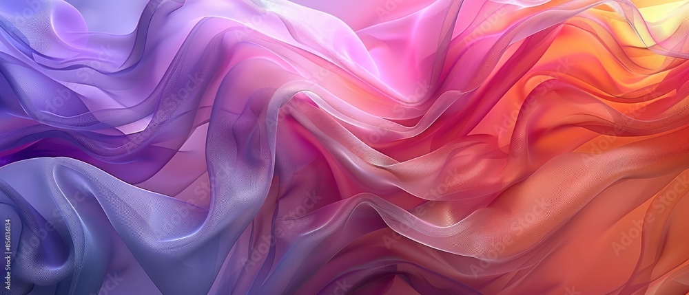 Fototapeta premium Abstract background of colorful fabric waves.