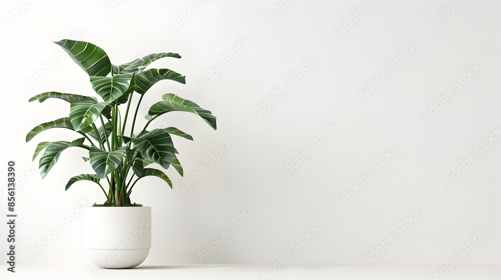 Lush Potted Plant in Bright and Airy Interior Setting Lush Potted Plant in Bright and Airy Interior Setting