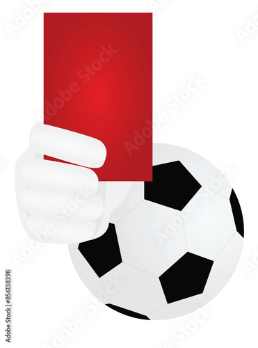 Ball with red card. vector