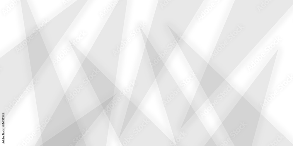 Abstract Minimal Geometric background with triangular bright light with soft shadows as pattern. Modern and seamless stripe geometric line transparent white abstract background.space futuristic design