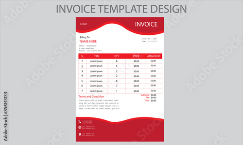 Creative modern minimal invoice design and invoice template 