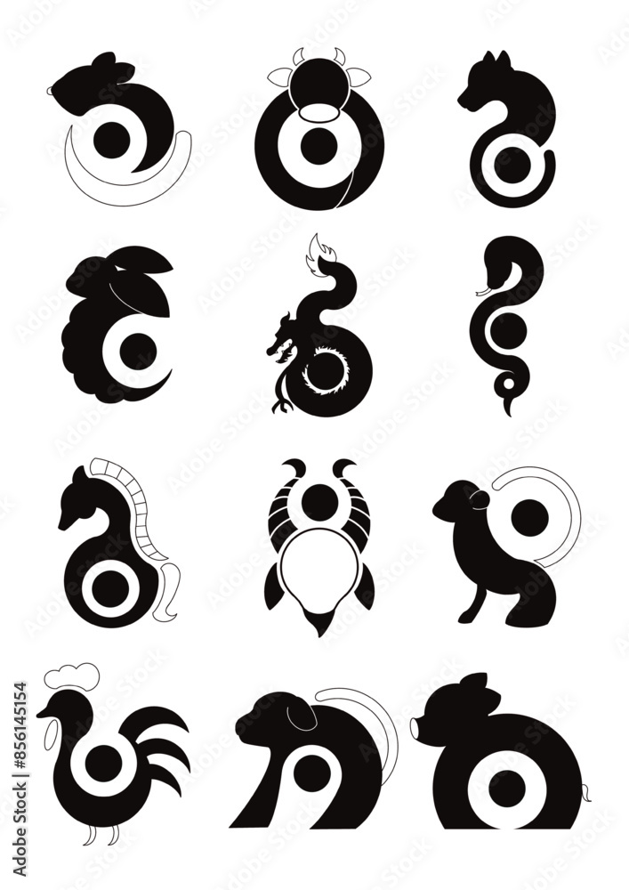 Chinese Zodiac with YinYang Chinese Zodiac with YinYang
