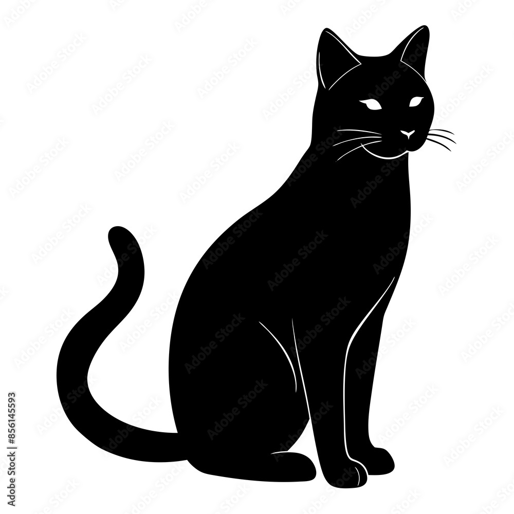 Cat silhouette vector illustration