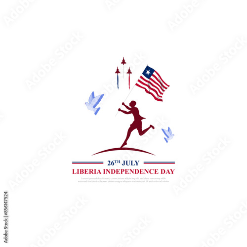 Vector illustration of Liberia Independence Day social media feed template