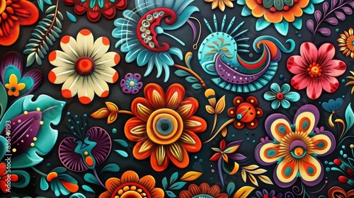 Traditional floral pattern art