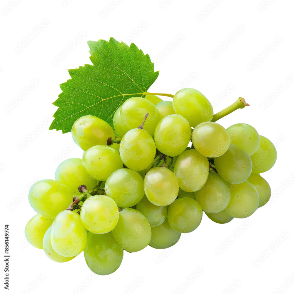 Green grapes on transparent or white background Green grapes on transparent or white background