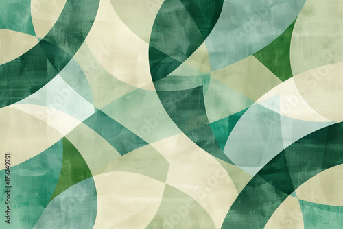 Minimal mosaic pattern texture in soft green and beige colors. Abstract geometric drawing for decoration background