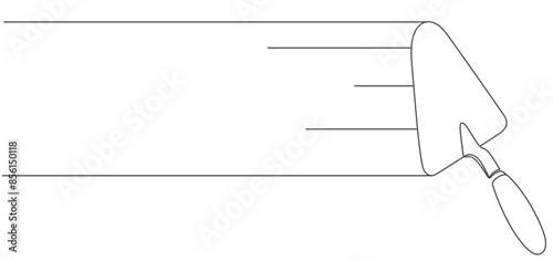 trowel line art vector. builder equipment for labor design background