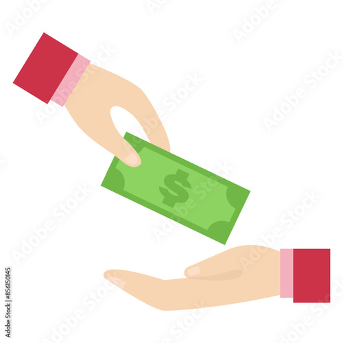 hand holding money to pay. payment element. business transaction.