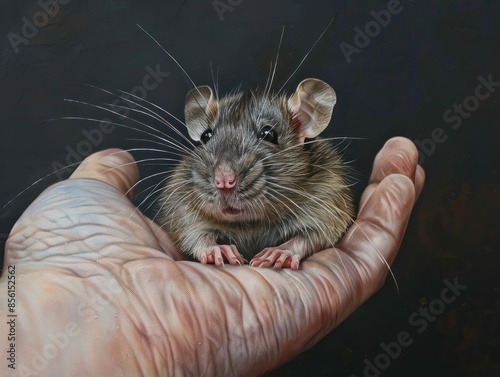 rat in a hand photo