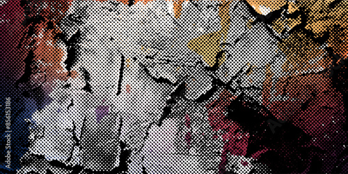 Old ripped torn posters grunge texture background creased crumpled paper backdrop placard surface / Urban street posters