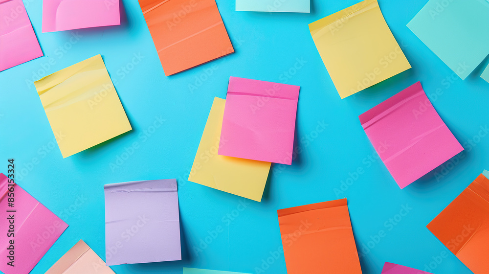 Business strategy planning with sticky notes on a board