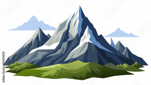 Beautiful mountains landscape vector illustration 