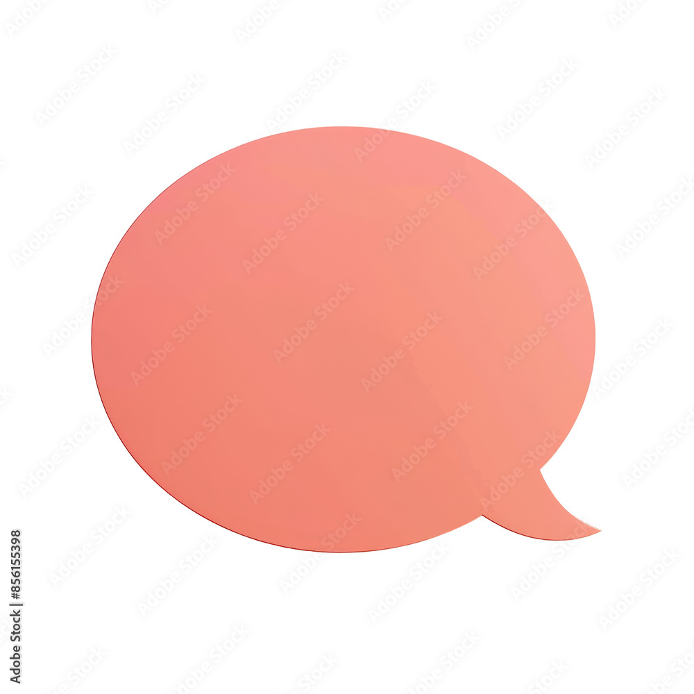 Minimalist red speech bubble on a white background. Concept of communication and messaging. Minimalist red speech bubble on a white background. Concept of communication and messaging.