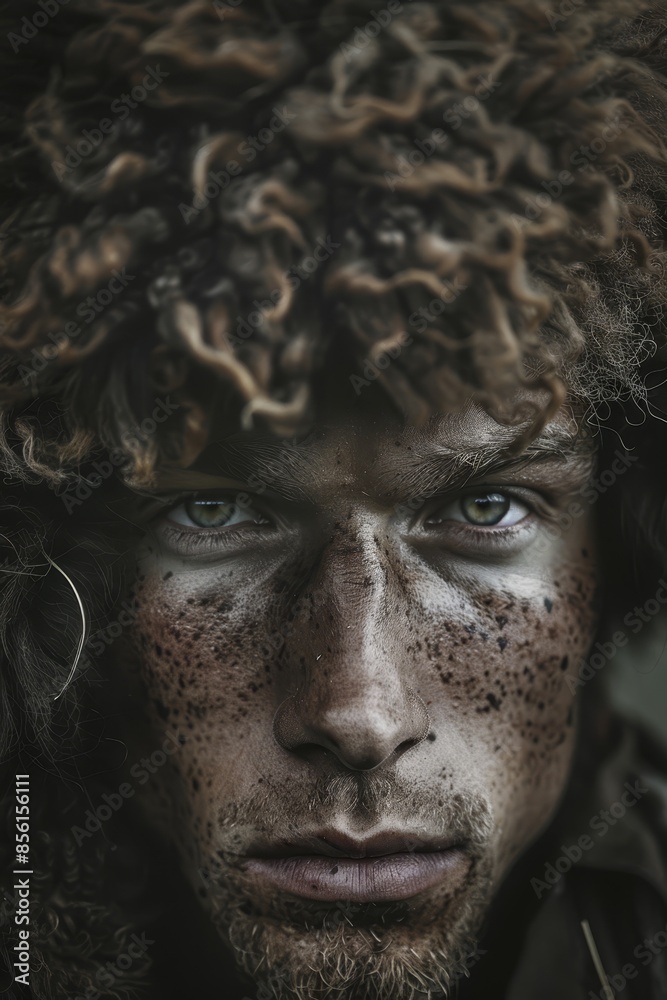 A close-up of a man with freckles covering his face and hair A close-up of a man with freckles covering his face and hair