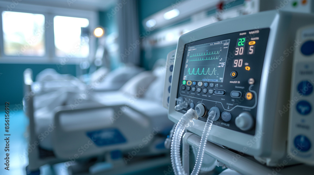 EKG monitor in intra aortic balloon pump machine. Medical equipment EKG monitor in intra aortic balloon pump machine. Medical equipment