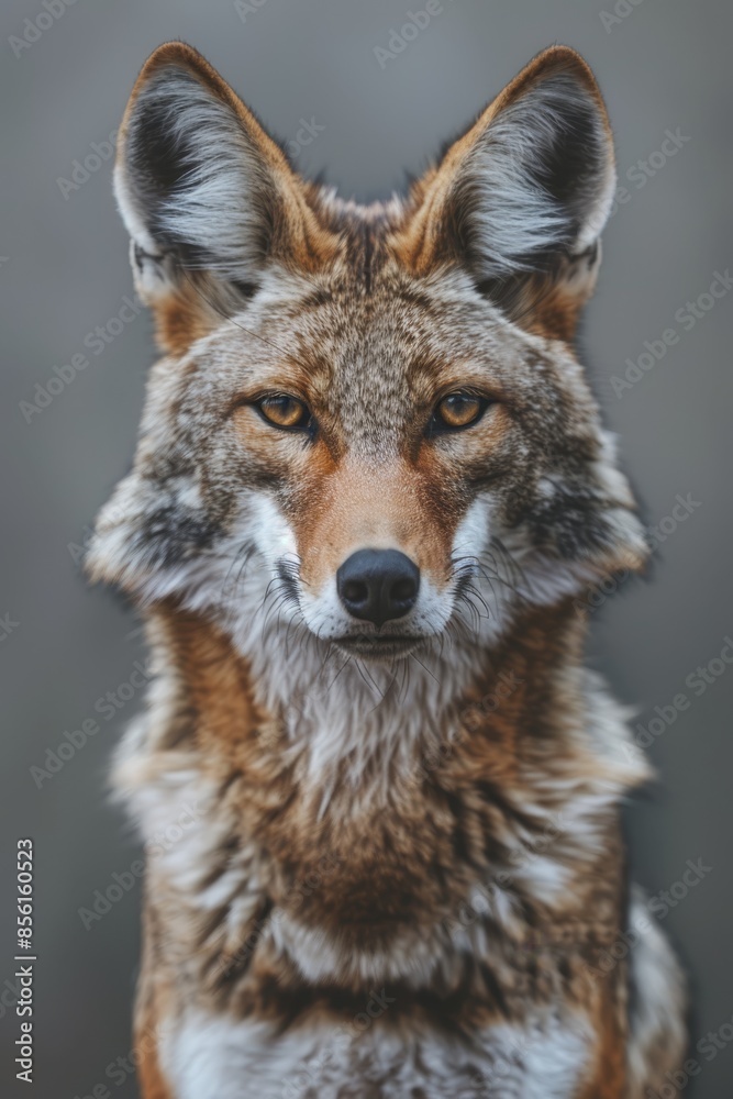 A tight shot of a fox's expressive face, gazing directly at the camera with an intense, capt A tight shot of a fox's expressive face, gazing directly at the camera with an intense, capt