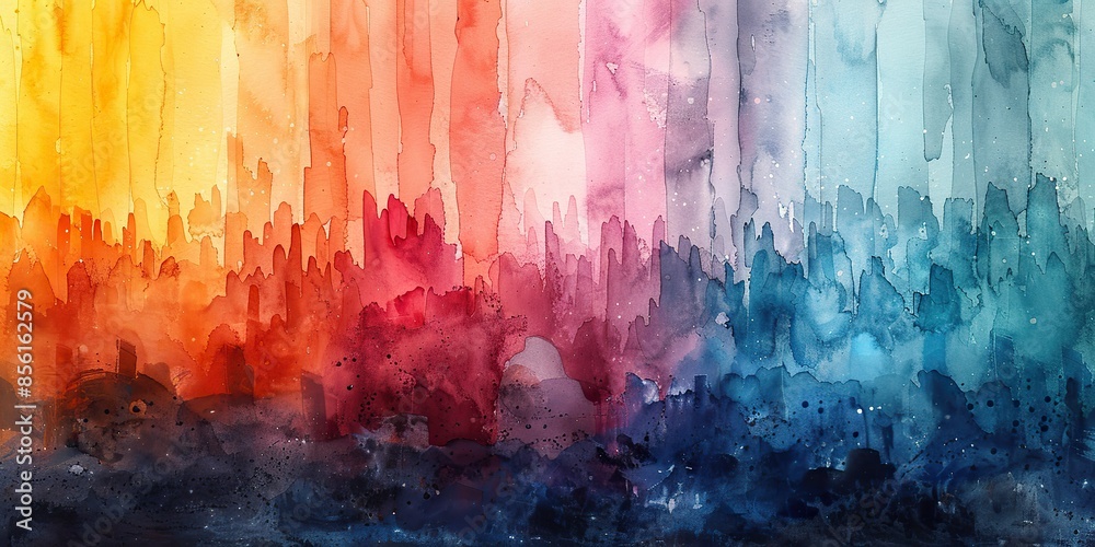 Obraz premium the background is an abstract pastel watercolor it is a rainbow background.image illustration