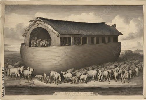 An illustration of Noah's Ark photo