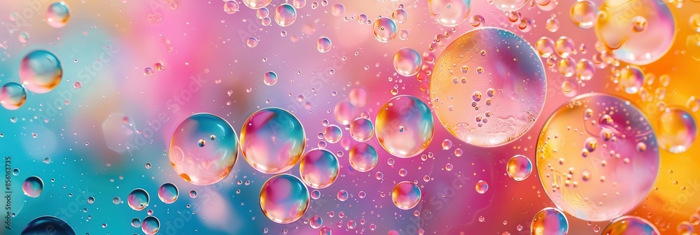 Abstract Oil and Water Bubbles with Vibrant Colors Abstract Oil and Water Bubbles with Vibrant Colors