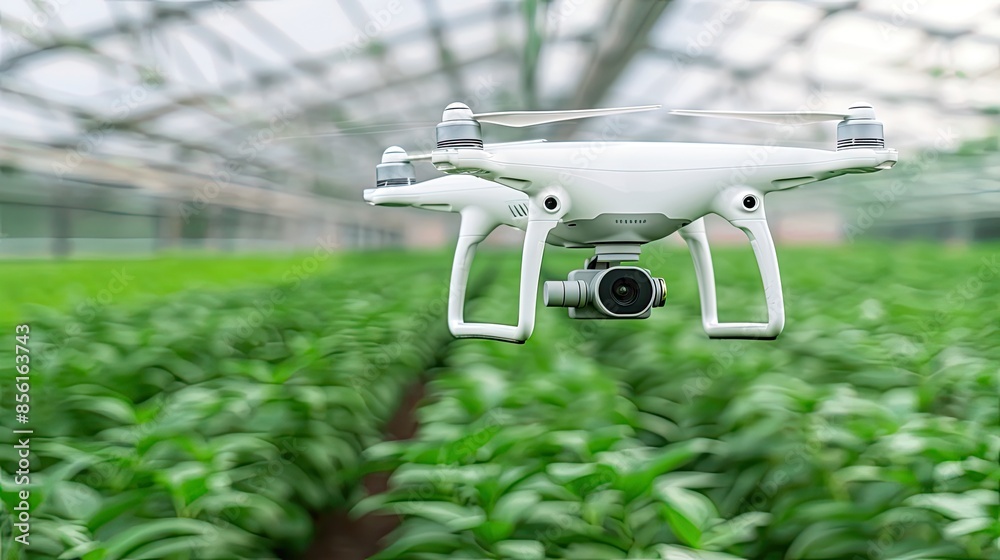 Drone Flying Over Green Field on Sunny Day Drone Flying Over Green Field on Sunny Day