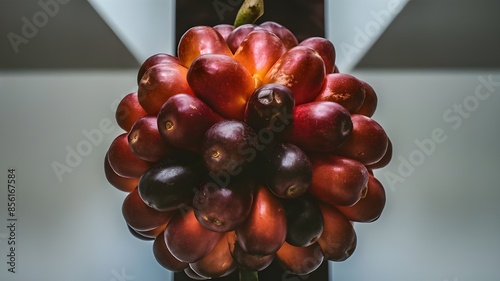 Fresh Ripe Cayenne Cherry Exotic Fruit with Leaves