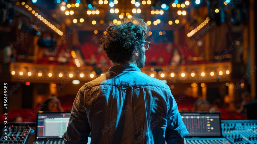 Managing sound and lighting for a live theater performance Managing sound and lighting for a live theater performance