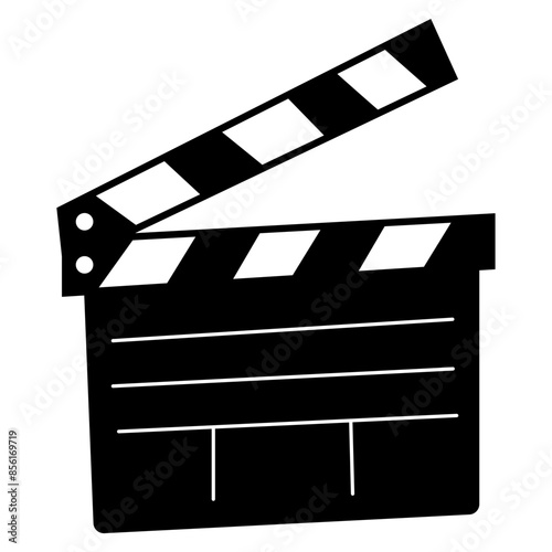 Opened movie shooting clapper board vector photo