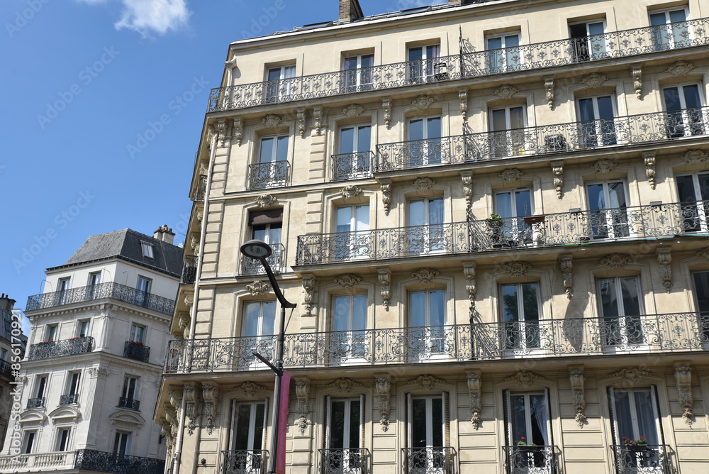 Naklejka premium Immeubles haussmanniens à Paris. France