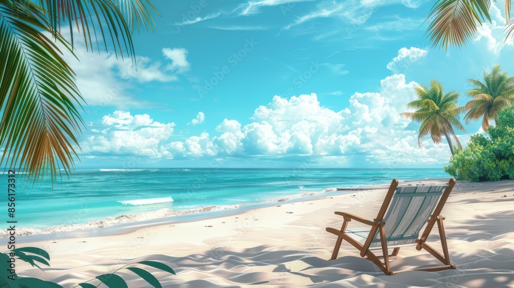 concept of relaxation on the ocean shore, white sand and palm leaves. concept of relaxation on the ocean shore, white sand and palm leaves.