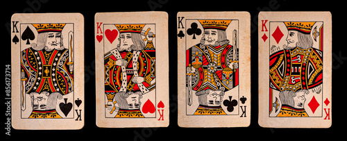 kings cards in black background