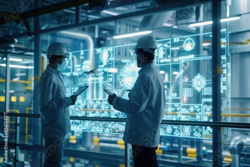 Experts using technology in a digital factory