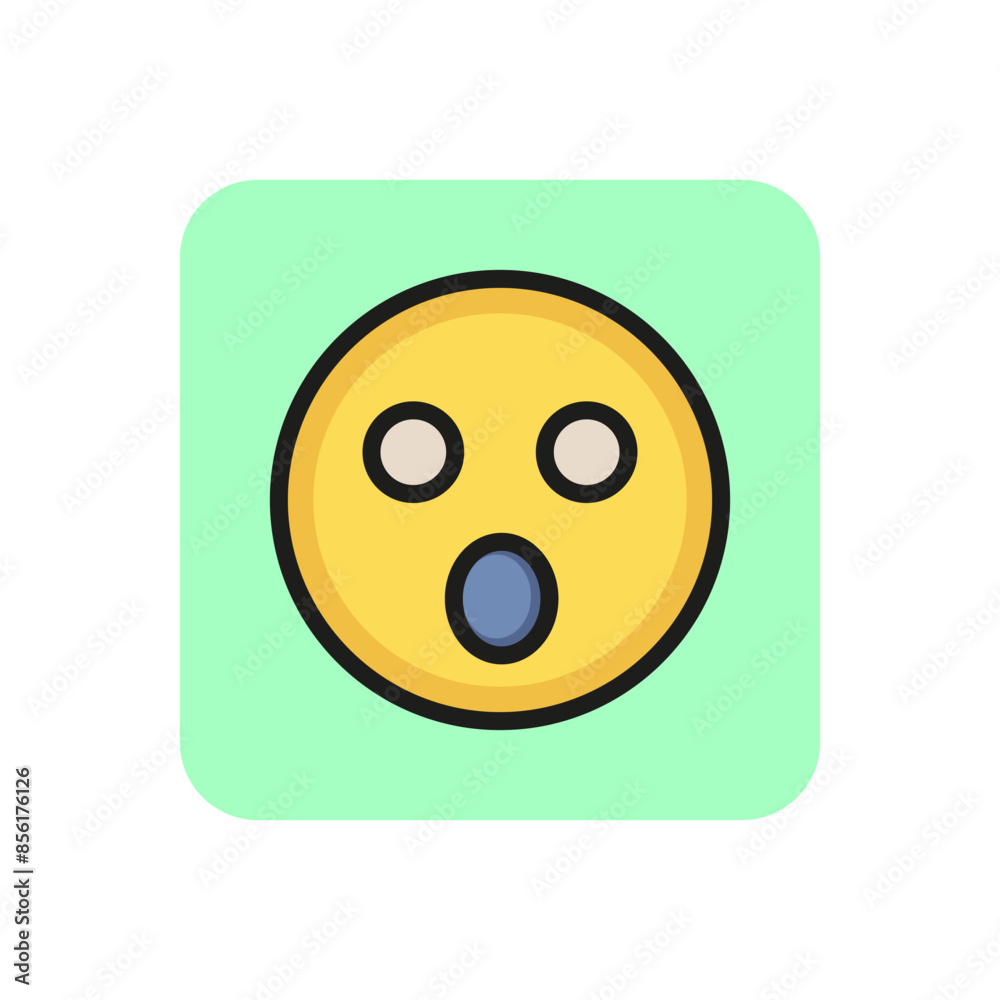Surprise emoticon line icon. Confusion, shock, fear. Emoticon concept. Can be used for topics like emotion, social networking, chat Surprise emoticon line icon. Confusion, shock, fear. Emoticon concept. Can be used for topics like emotion, social networking, chat