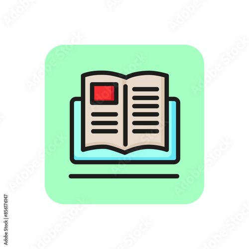 Tutorial line icon. Ebook, study guide, computer. Online education concept. Can be used for topics like distance courses, training, homework.